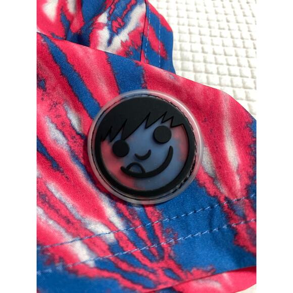 NEFF Board Shorts Mens Red Blue Tie Dye Unlined Shorts Size Medium - Picture 10 of 10